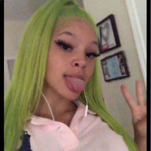 Slime green human hair lace wig